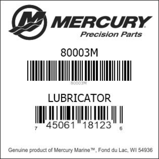 Bar codes for Mercury Marine part number 80003M