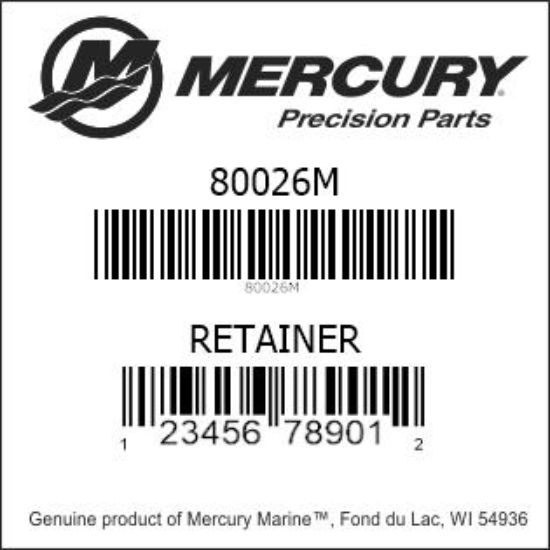 Bar codes for Mercury Marine part number 80026M