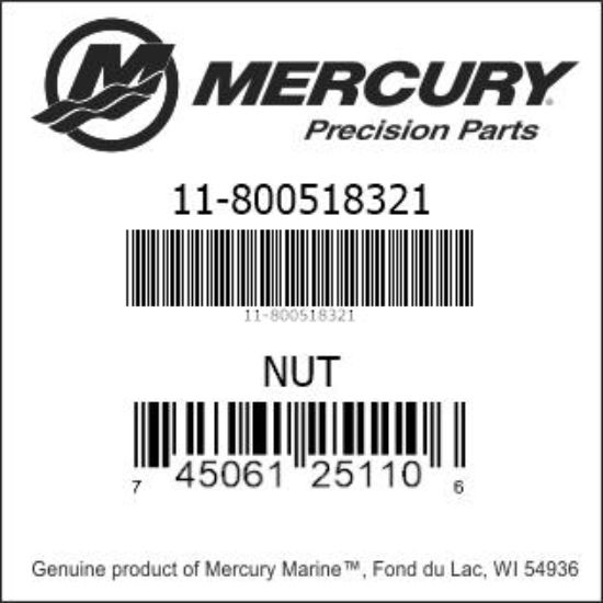 Bar codes for Mercury Marine part number 11-800518321