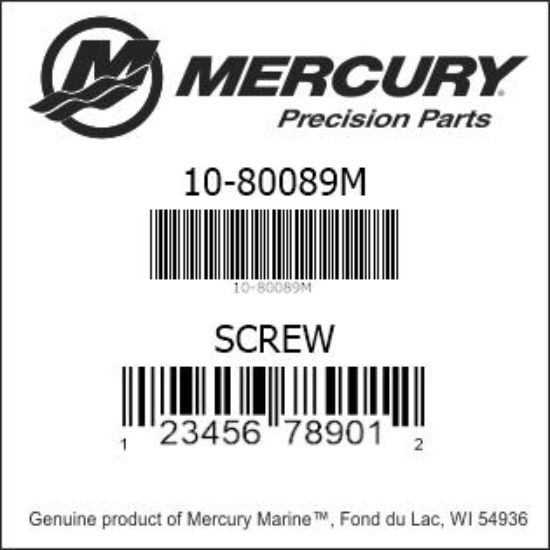 Bar codes for Mercury Marine part number 10-80089M