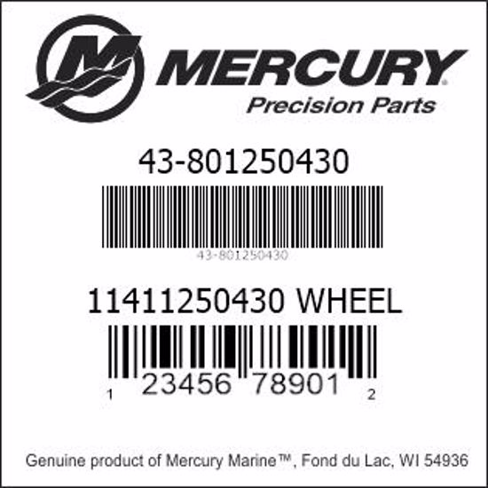 Bar codes for Mercury Marine part number 43-801250430