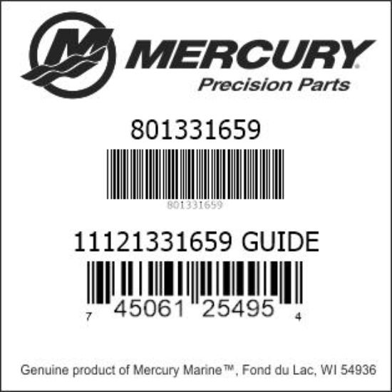 Bar codes for Mercury Marine part number 801331659