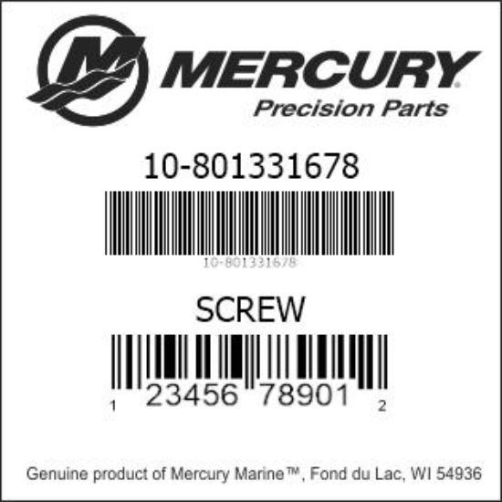 Bar codes for Mercury Marine part number 10-801331678