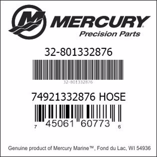 Bar codes for Mercury Marine part number 32-801332876