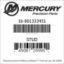 Mercury Marine part number 16-801333451 STUD Bar codes for Mercury Marine part number 16-801333451