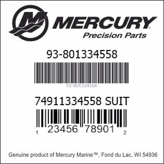 Bar codes for Mercury Marine part number 93-801334558