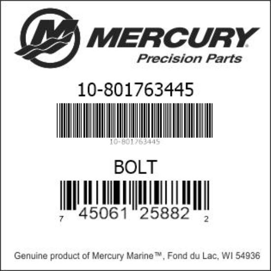 Bar codes for Mercury Marine part number 10-801763445