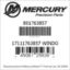 Mercury Marine part number 801763857 17111763857 WINDO Bar codes for Mercury Marine part number 801763857