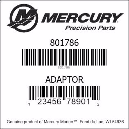 Bar codes for Mercury Marine part number 801786