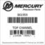 Mercury Marine part number 801959 TOP CHANNEL Bar codes for Mercury Marine part number 801959