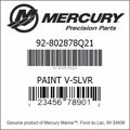 Bar codes for Mercury Marine part number 92-802878Q21