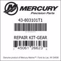 Bar codes for Mercury Marine part number 43-803101T1