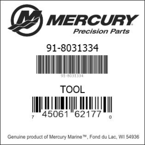Bar codes for Mercury Marine part number 91-8031334