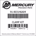 Bar codes for Mercury Marine part number 91-803146A04