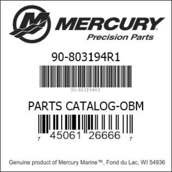 Bar codes for Mercury Marine part number 90-803194R1