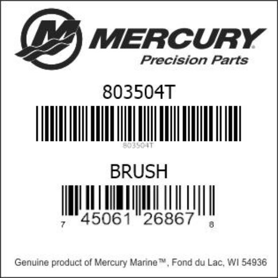 Bar codes for Mercury Marine part number 803504T