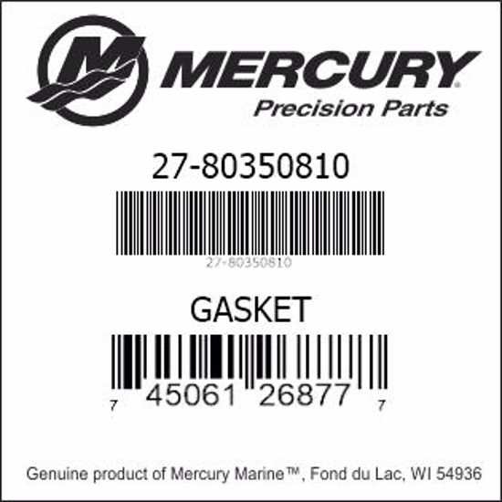 Bar codes for Mercury Marine part number 27-80350810