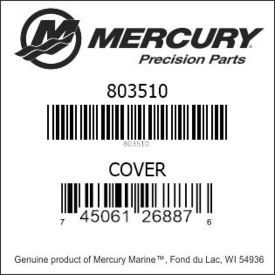 Bar codes for Mercury Marine part number 803510