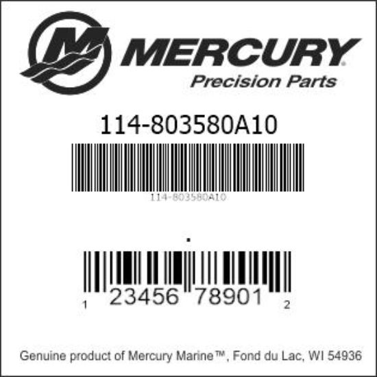 Bar codes for Mercury Marine part number 114-803580A10