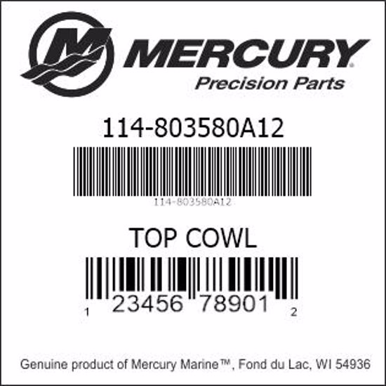 Bar codes for Mercury Marine part number 114-803580A12