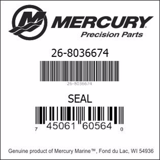 Bar codes for Mercury Marine part number 26-8036674
