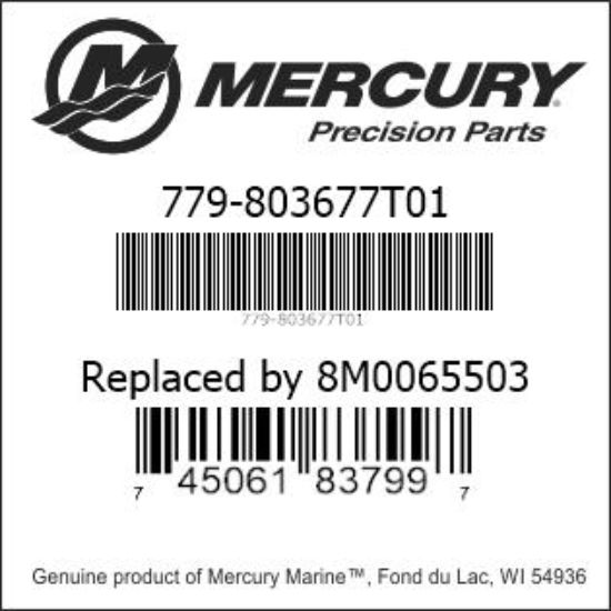 Bar codes for Mercury Marine part number 779-803677T01