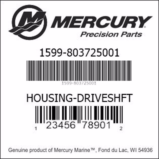 Bar codes for Mercury Marine part number 1599-803725001