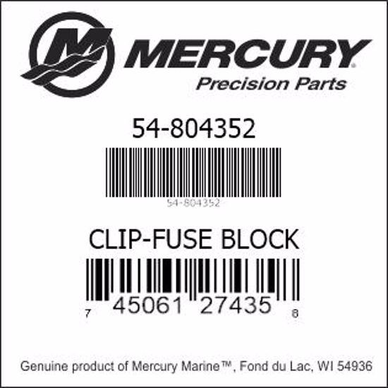 Bar codes for Mercury Marine part number 54-804352