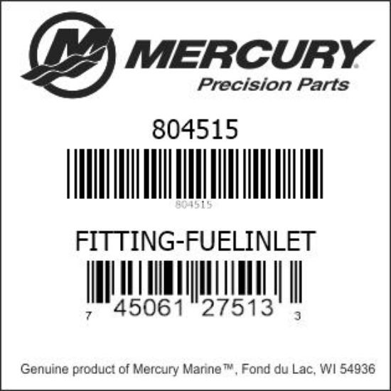 Bar codes for Mercury Marine part number 804515