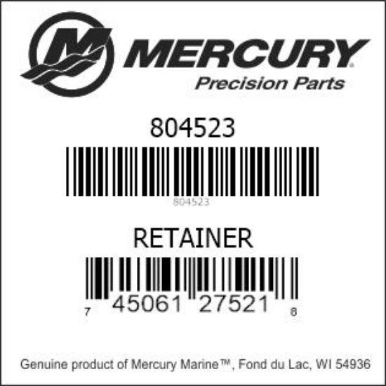 Bar codes for Mercury Marine part number 804523