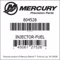 Bar codes for Mercury Marine part number 804528