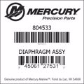 Bar codes for Mercury Marine part number 804533