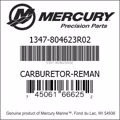 Bar codes for Mercury Marine part number 1347-804623R02