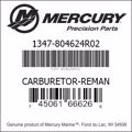 Bar codes for Mercury Marine part number 1347-804624R02