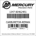 Bar codes for Mercury Marine part number 1347-804624R1