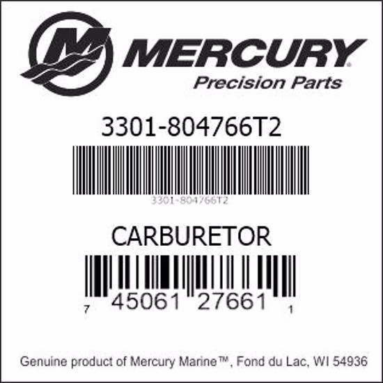 Bar codes for Mercury Marine part number 3301-804766T2