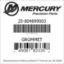 Mercury Marine part number 25-804899003 GROMMET Bar codes for Mercury Marine part number 25-804899003