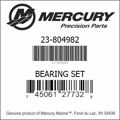 Bar codes for Mercury Marine part number 23-804982