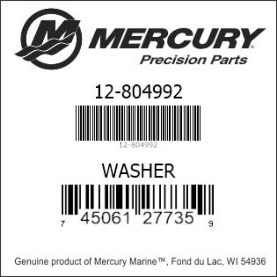 Bar codes for Mercury Marine part number 12-804992
