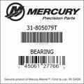 Bar codes for Mercury Marine part number 31-805079T
