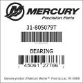 Bar codes for Mercury Marine part number 31-805079T