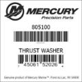 Bar codes for Mercury Marine part number 805100