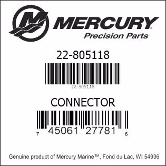 Bar codes for Mercury Marine part number 22-805118