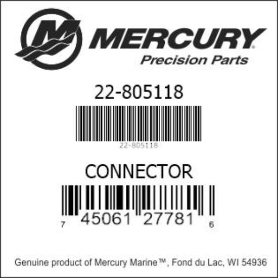 Bar codes for Mercury Marine part number 22-805118
