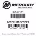 Bar codes for Mercury Marine part number 805134A4