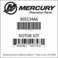 Bar codes for Mercury Marine part number 805134A6