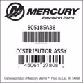 Bar codes for Mercury Marine part number 805185A36