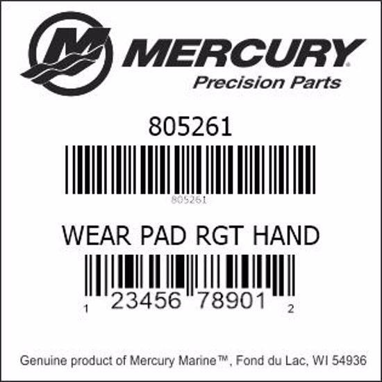 Bar codes for Mercury Marine part number 805261