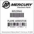 Bar codes for Mercury Marine part number 805299A1