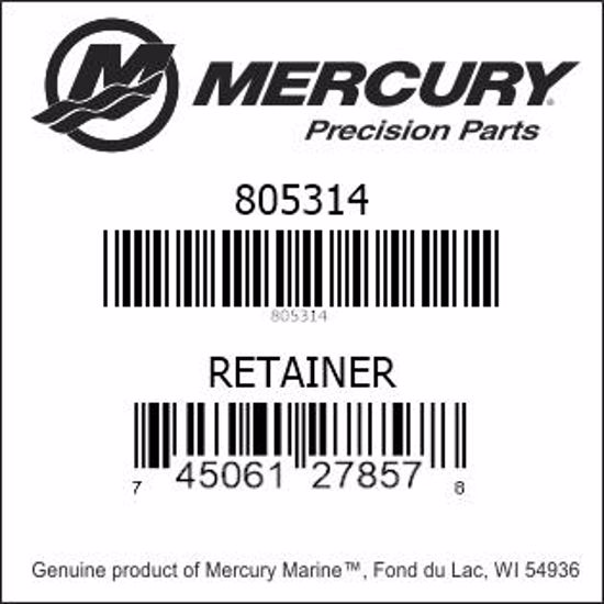 Bar codes for Mercury Marine part number 805314